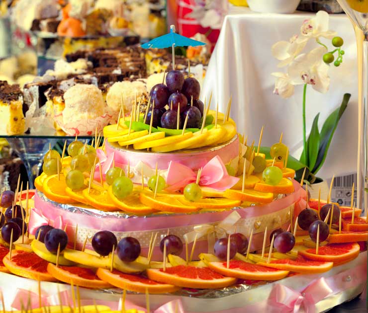 Fruit wedding table centrepiece