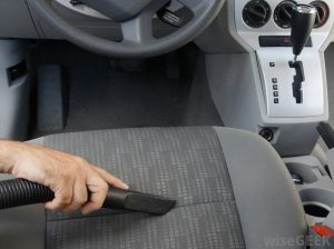 Hoovering seat of car