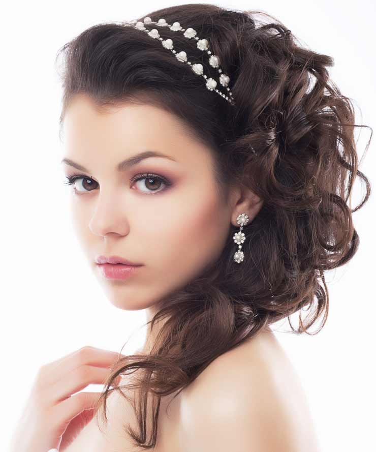 Wedding hair up with headband