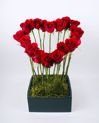 Heart of red roses for Valentine's