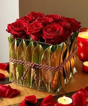 Cube of roses for Valentine's